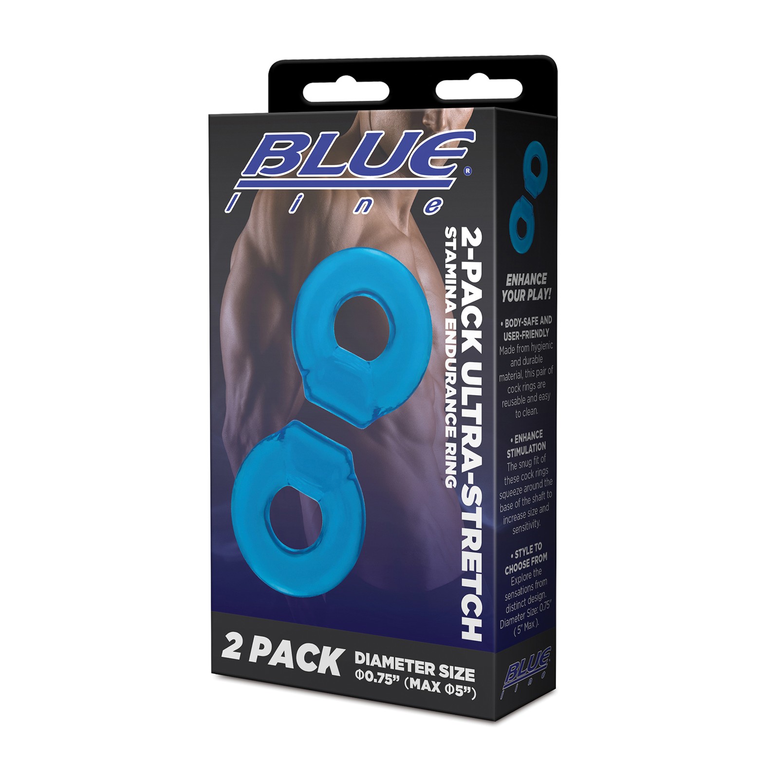 Blue Line Ultra-Stretch Stamina Rings Jelly Blue Pack of 2