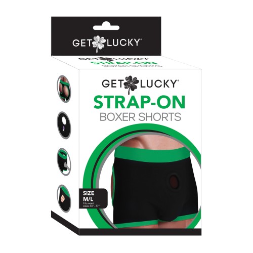 Boxers Strap-on Get Lucky - M-L Negro/Verde