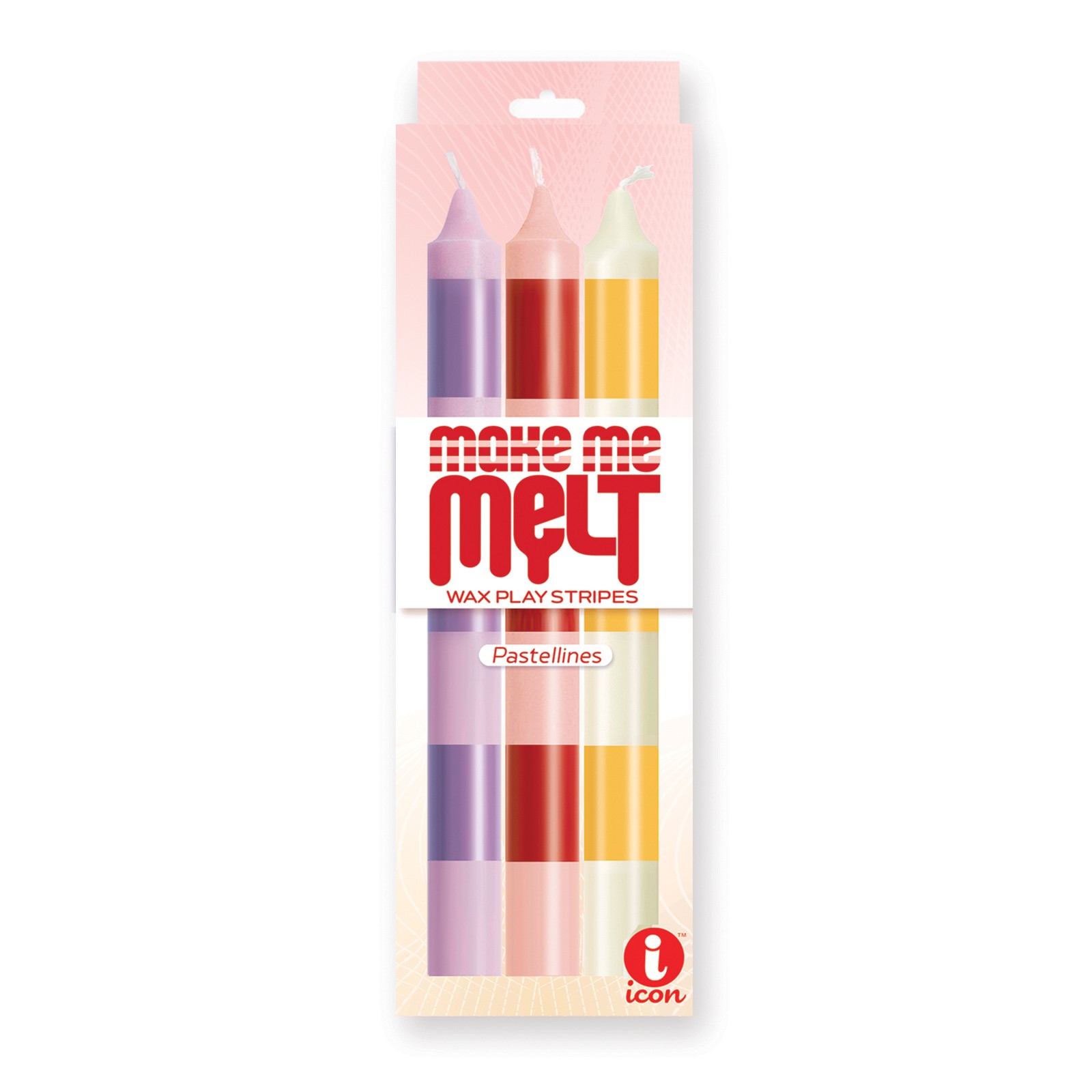 Velas Calientes de Goteo Make Me Melt Rayas Pastel Pack de 3