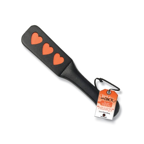 9's Orange Slap Paddle Hearts - Kinky Fun