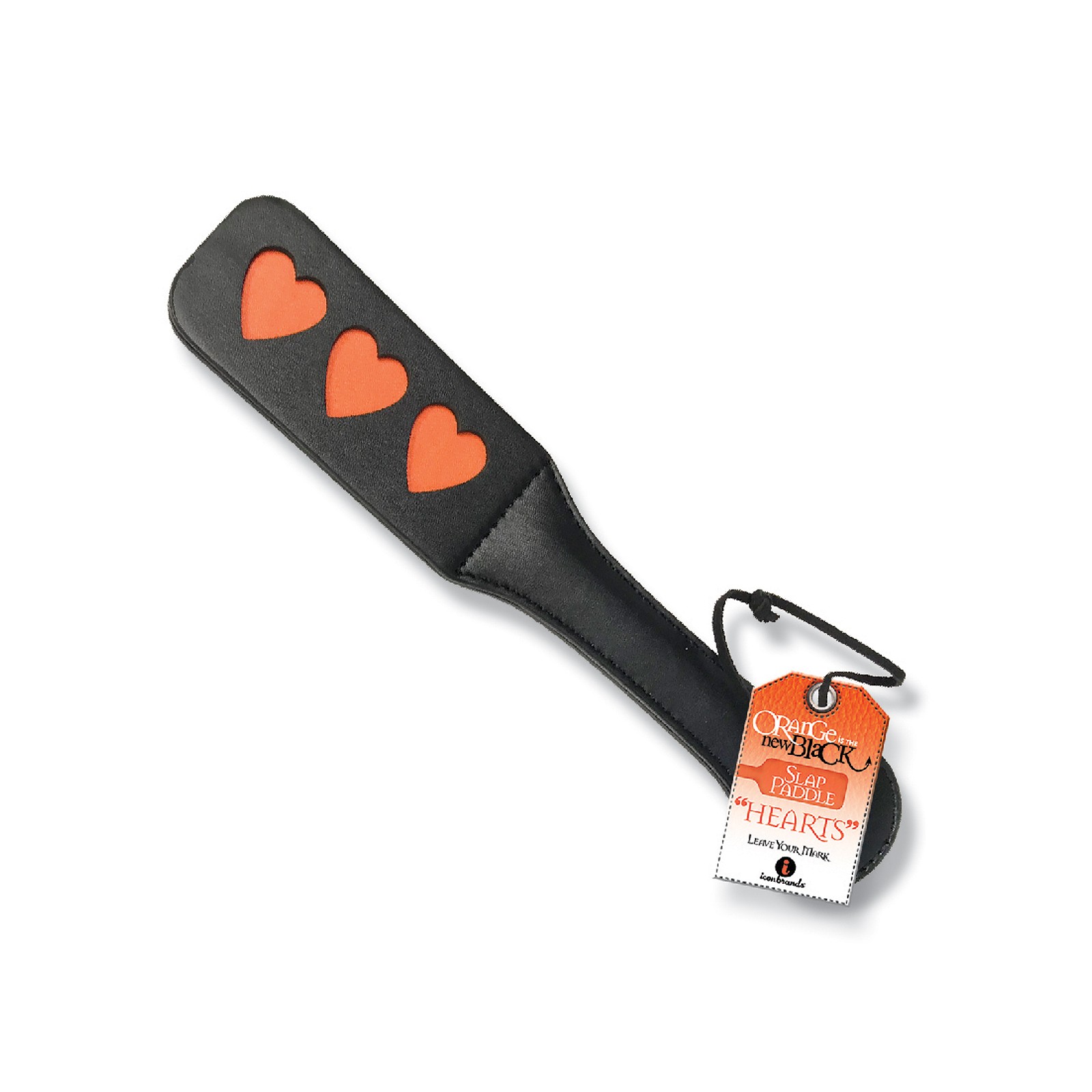 9's Orange Slap Paddle Hearts - Kinky Fun