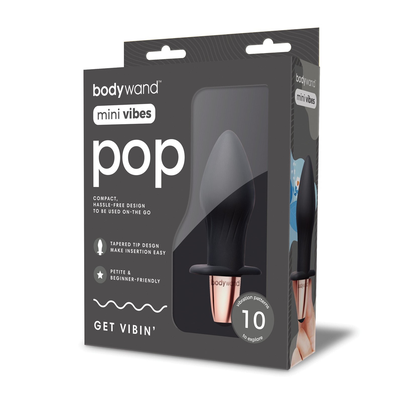 Bodywand Mini Vibes Pop Black Portable Pleasure