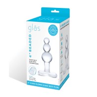 Glas Beaded Glass Butt Plug Clear