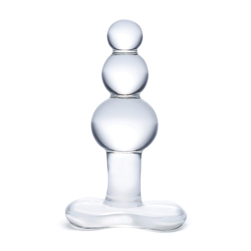 Glas Beaded Glass Butt Plug Clear