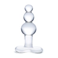 Glas Beaded Glass Butt Plug Clear