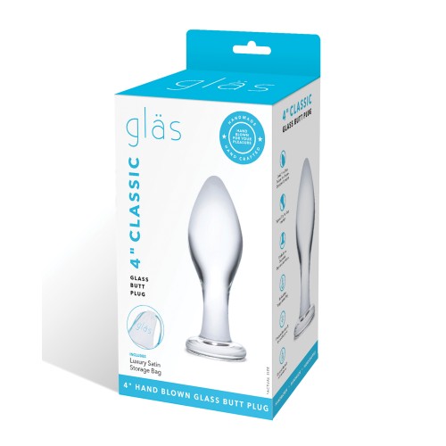 Classic 4-Inch Clear Glass Butt Plug - Beginner Friendly