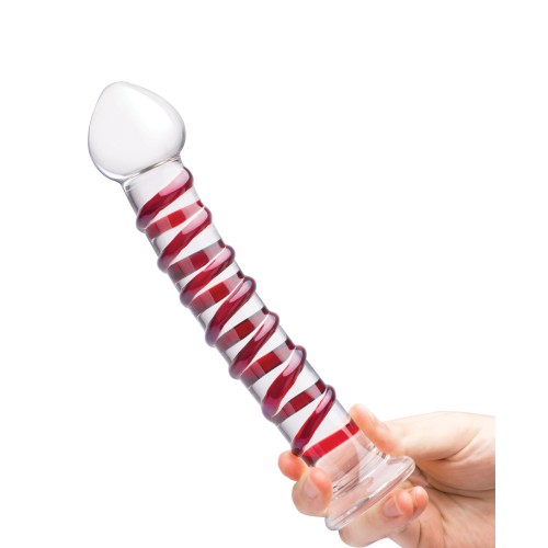 Dildo Glas 10" Mr. Swirly Rojo