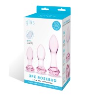 Juego de Plug Anal Rosebud de Glas