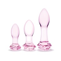 Juego de Plug Anal Rosebud de Glas