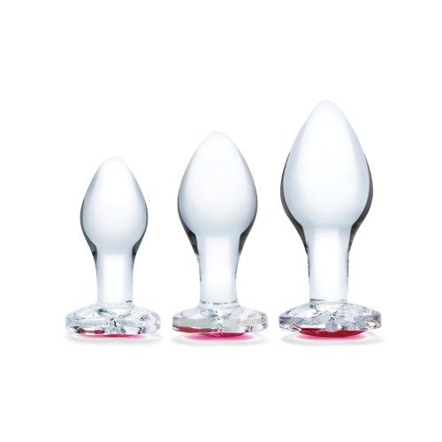 Glas 3 Piece Heart Jewel Glass Anal Training Kit