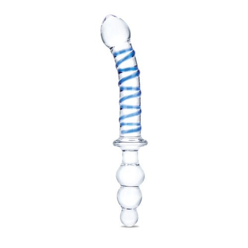 Dildo Doble de 10" Twister Glas - Azul