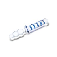 Dildo Doble de 10" Twister Glas - Azul