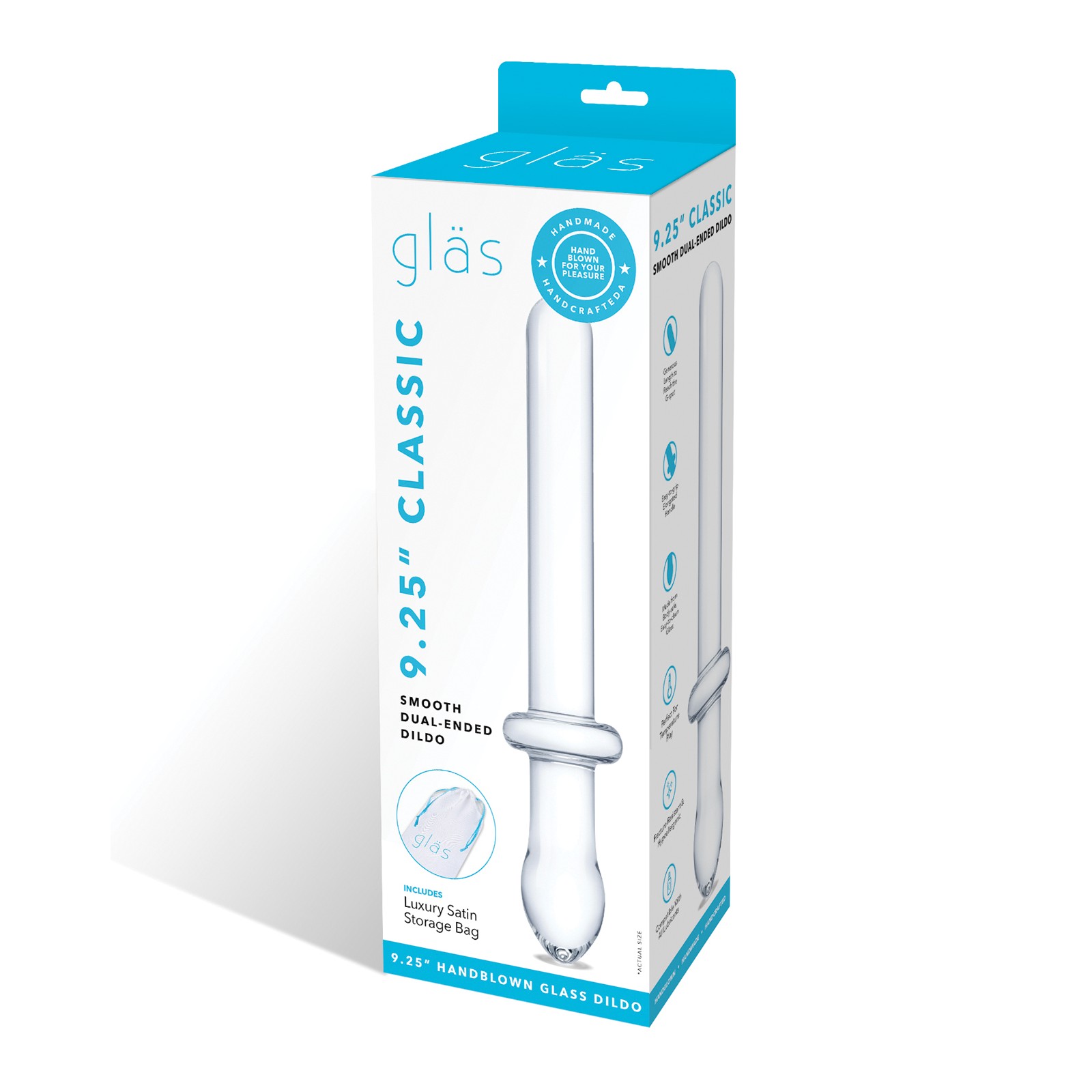 Classic Smooth Dual-Ended Glass Dildo - Clear