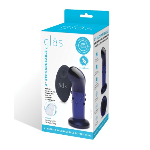 Plug Vibrador Recargable de 4 Pulgadas Azul