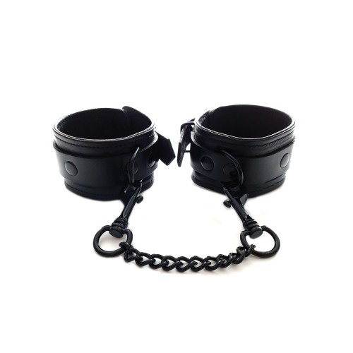 Rouge Leather Wrist Cuffs for Bondage Play