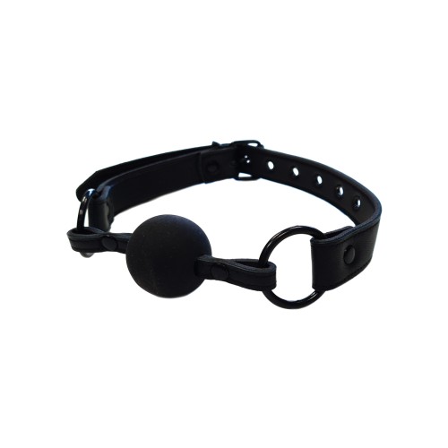 Ball Gag de Cuero Rouge - Negro