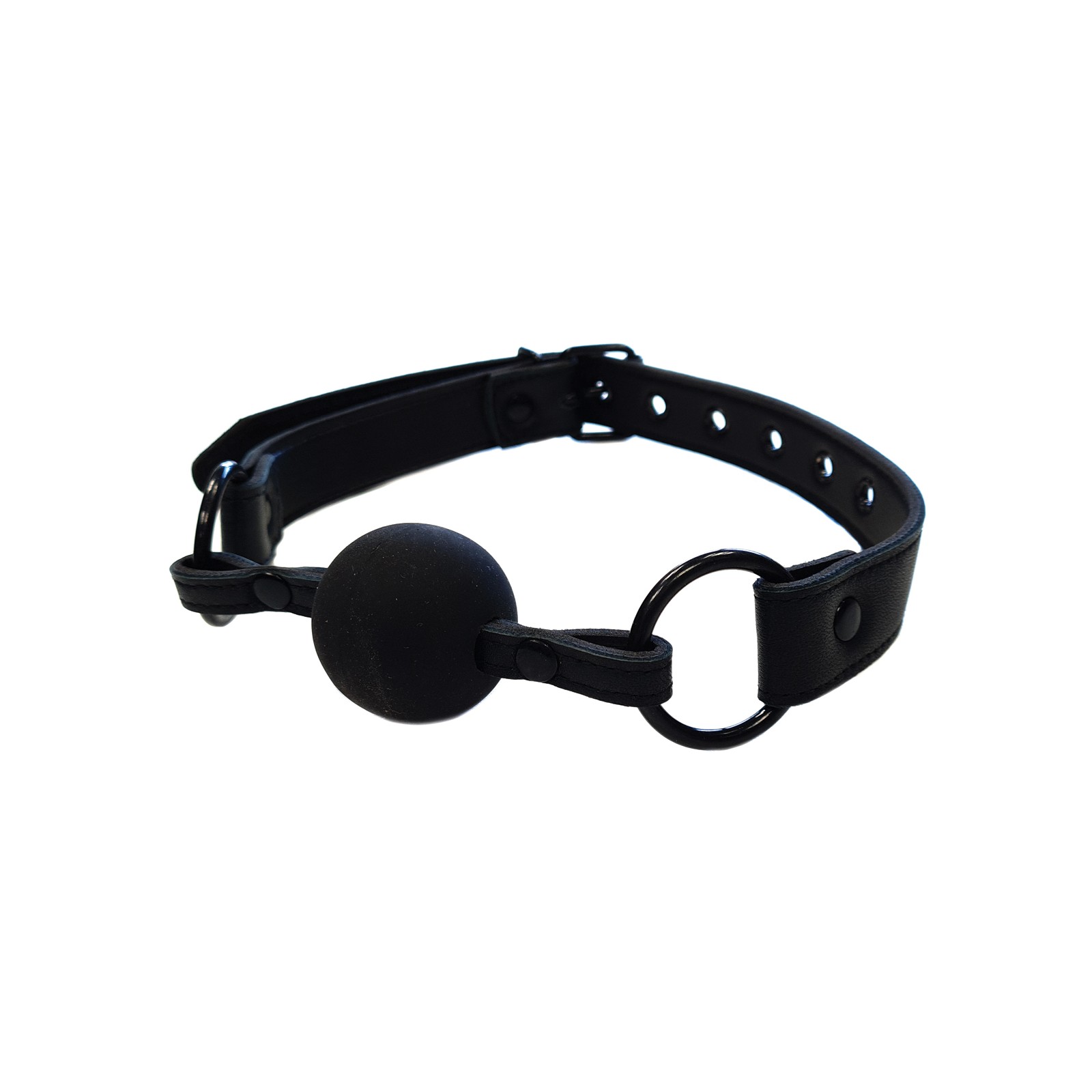 Rouge Leather Ball Gag - Black