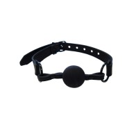 Ball Gag de Cuero Rouge - Negro