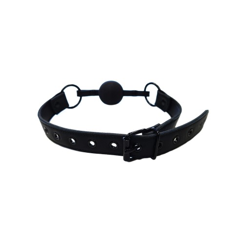 Rouge Leather Ball Gag - Black