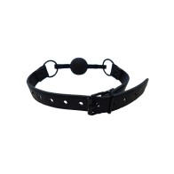 Ball Gag de Cuero Rouge - Negro