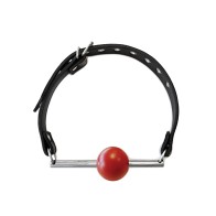 Rouge Leather Ball Gag - Black with Red