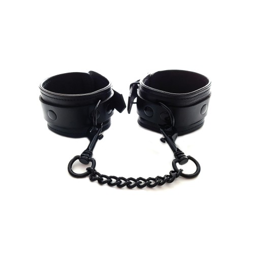 Rouge Leather Ankle Cuffs in Black