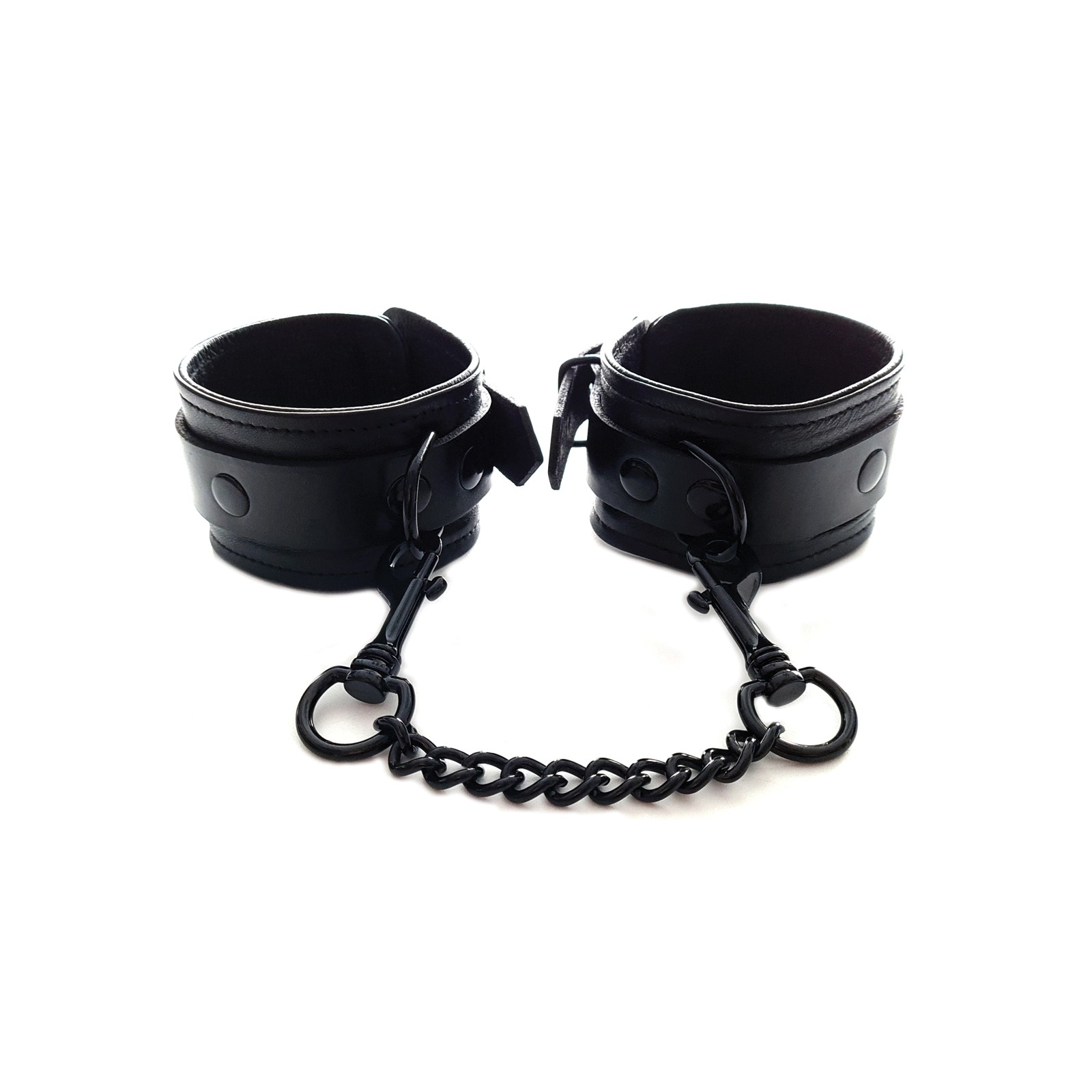 Rouge Leather Ankle Cuffs in Black