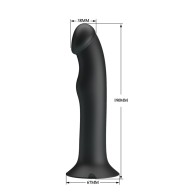 Pretty Love Murray Pulsating and Vibrating Suction Cup Dildo - Black