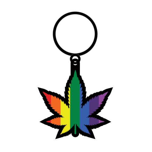 Wood Rocket Rainbow Leaf Keychain for Colorful Style