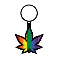 Wood Rocket Rainbow Leaf Keychain for Colorful Style