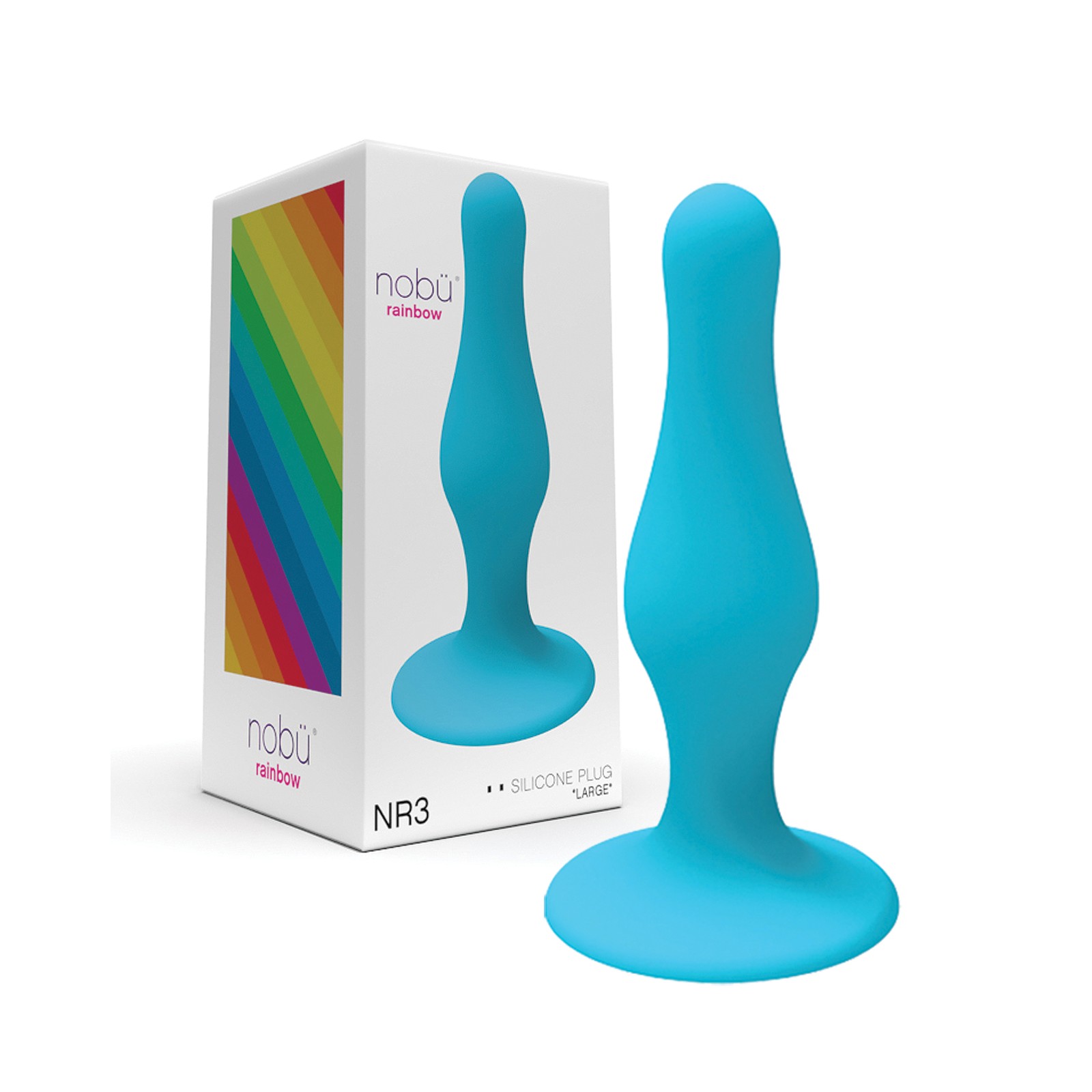 Nobu Rainbow Large Silicone Plug in Blue