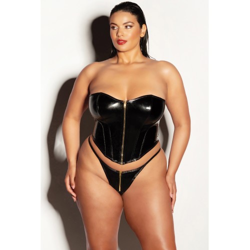 FETISH Rider Vinyl Bustier with Front Zipper