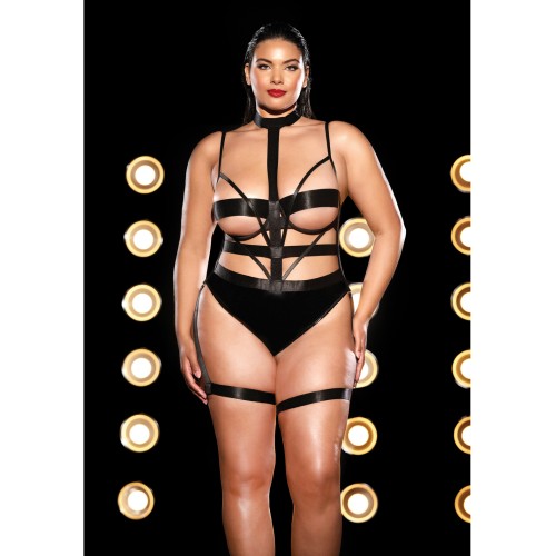 Teddy Peek A Boo Fetish Curvy Lethal Negro 2X para Seducción