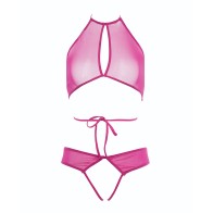 Conjunto Allure Marley Top y Panty Abierto - Rosa