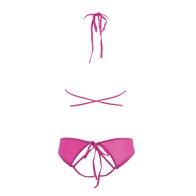 Conjunto Allure Marley Top y Panty Abierto - Rosa