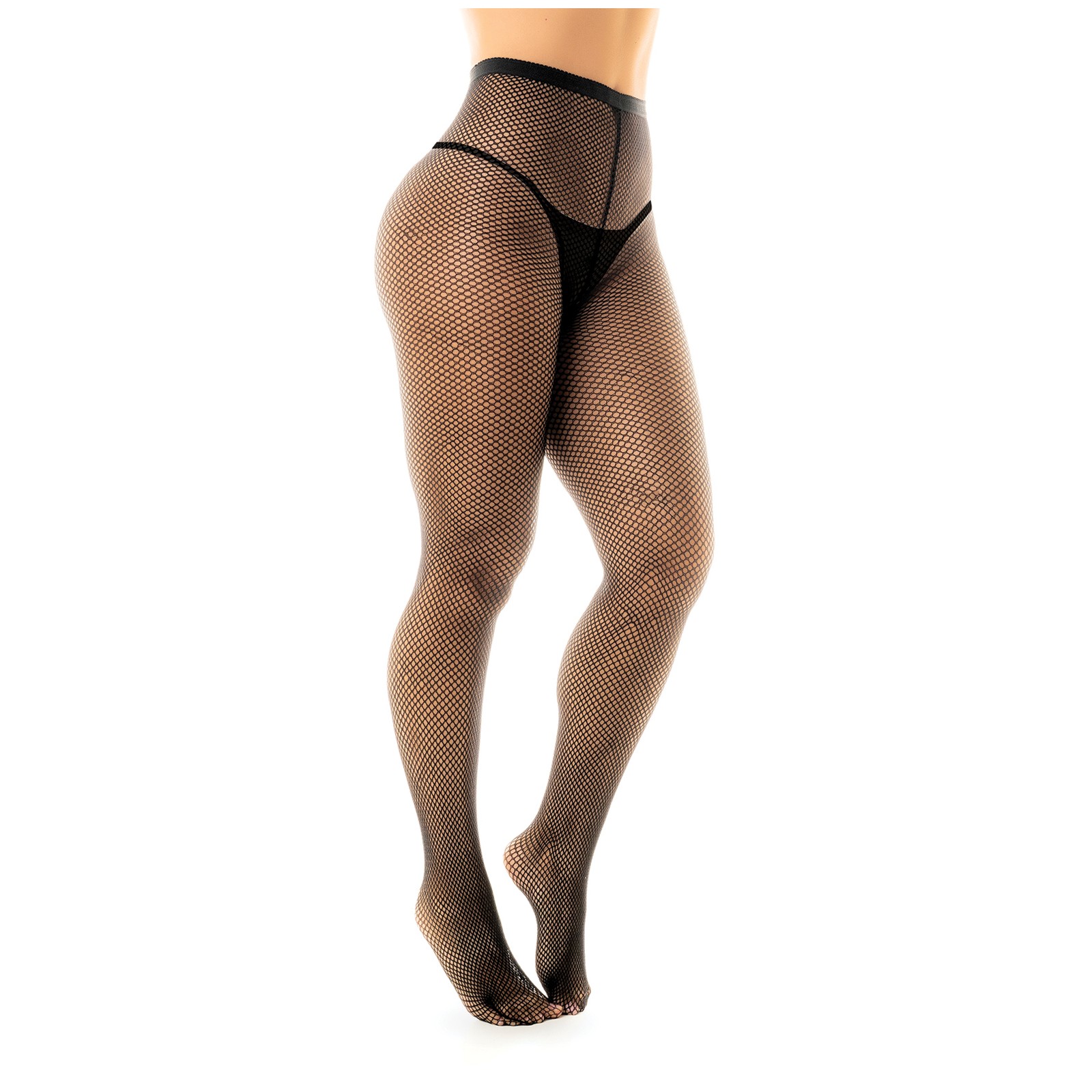 Pantyhose de Malla con Costura Trasera Negra