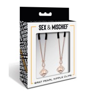 Clips Ajustables para Pezones Brat con Perlas para Juego Sensual