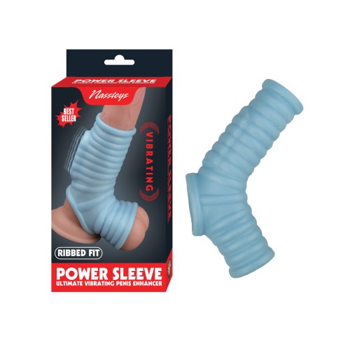 Sleeve Vibrador Ajustado con Textura Azul