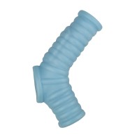 Vibrating Ribbed Fit Sleeve Blue