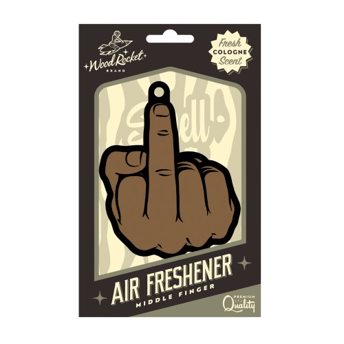 Wood Rocket Middle Finger Air Freshener Cologne