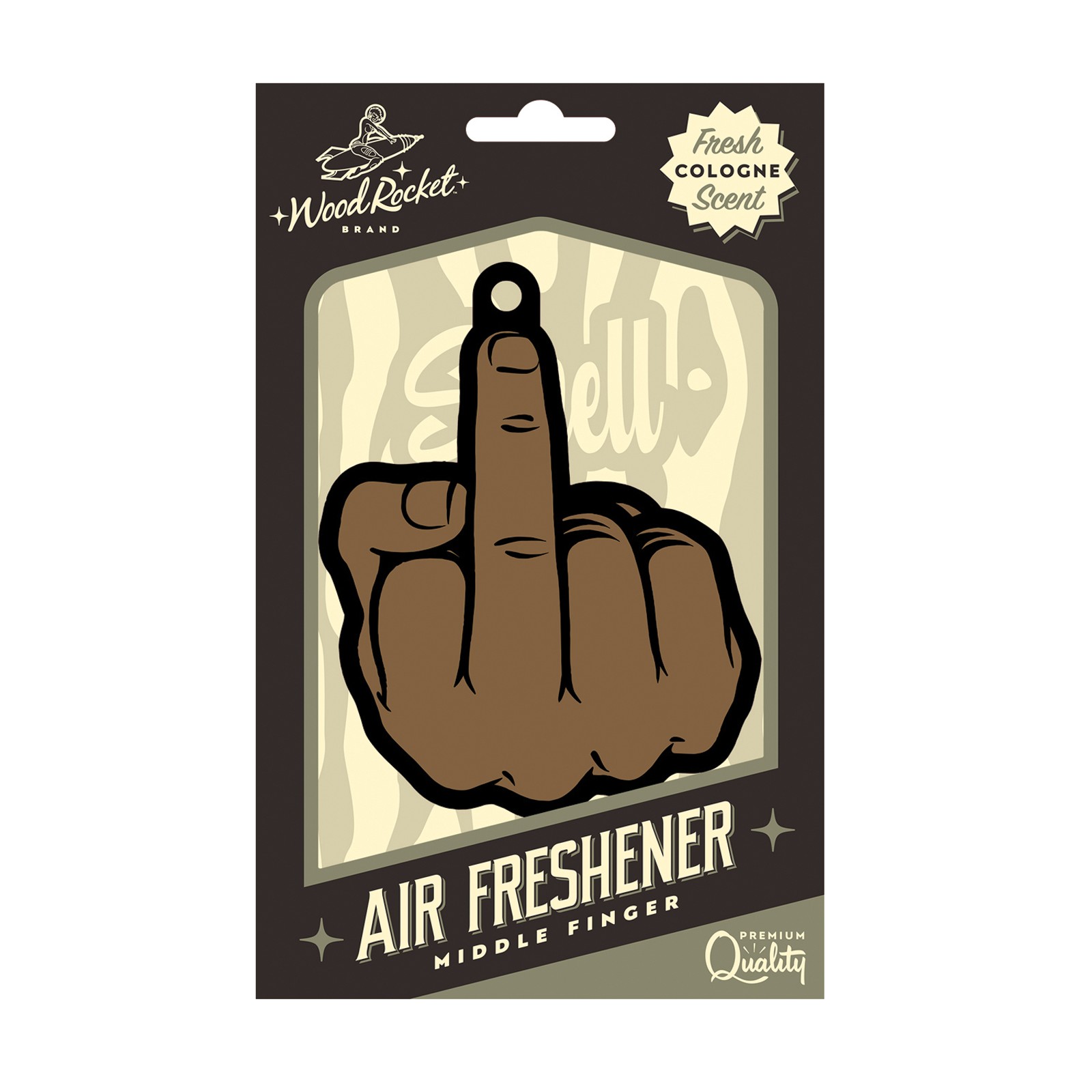 Wood Rocket Middle Finger Air Freshener Cologne