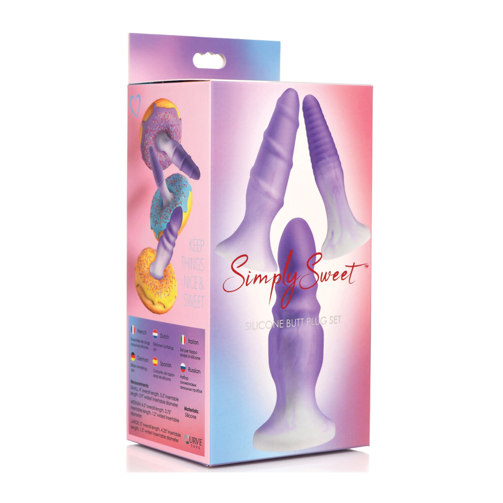 Simply Sweet Silicone Butt Plug Set - Purple