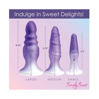 Simply Sweet Silicone Butt Plug Set - Purple