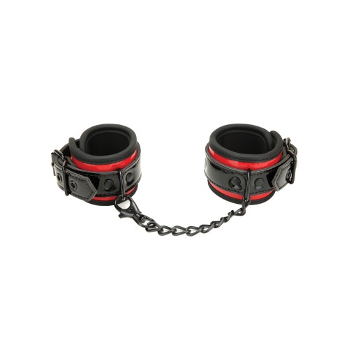 WhipSmart Heartbreaker Deluxe Buckle Love Cuffs Black/Red