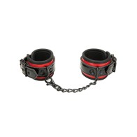 WhipSmart Heartbreaker Deluxe Buckle Love Cuffs Black/Red