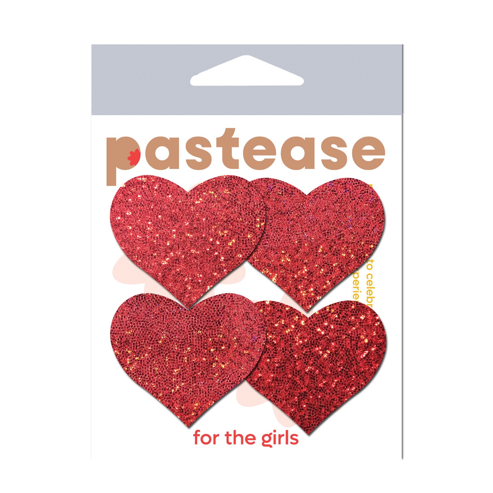 Pastease Premium Petites Corazón Brillante - Rojo O/S Paquete de 2 Pares