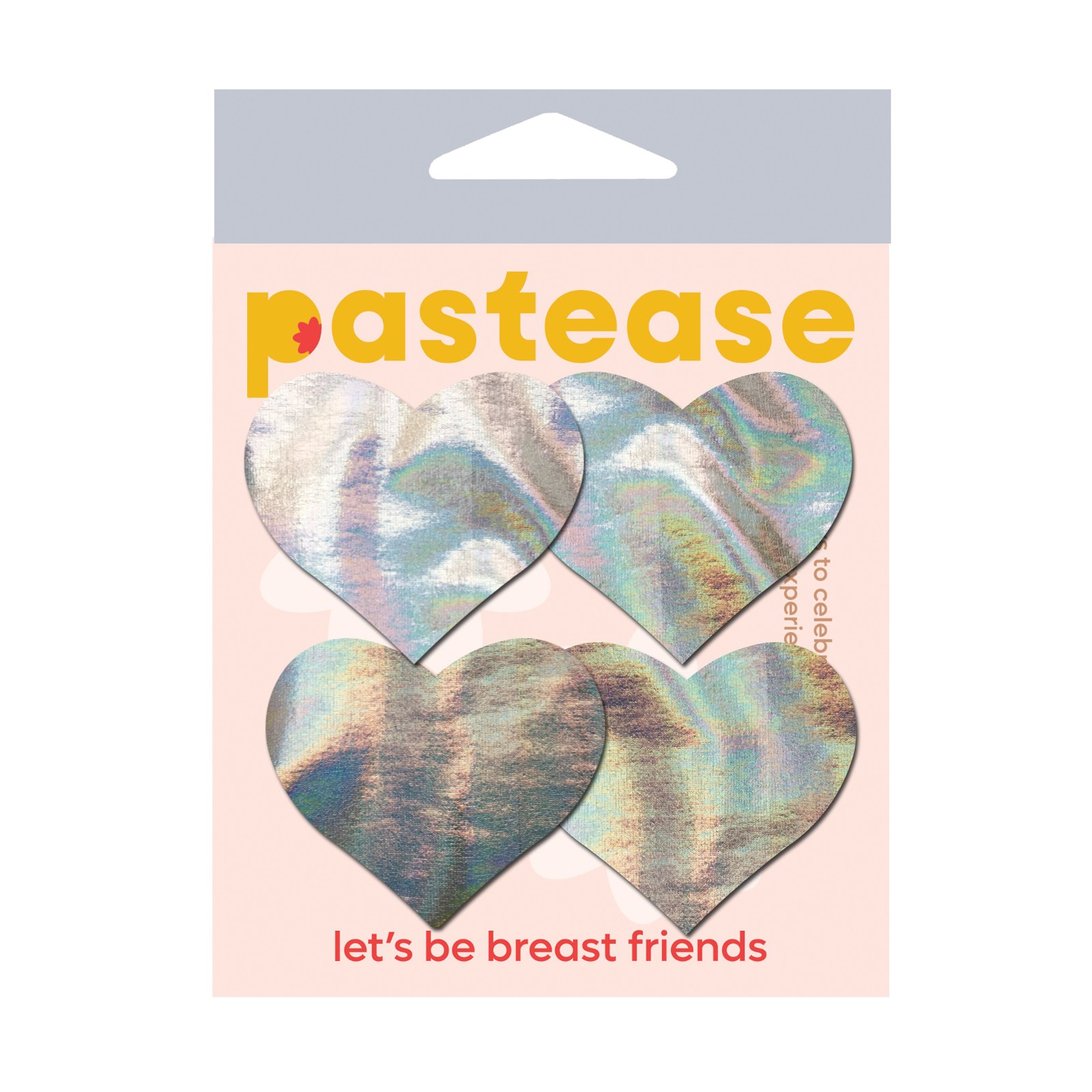 Pastease Holographic Heart Nipple Pasties - 2 Pack