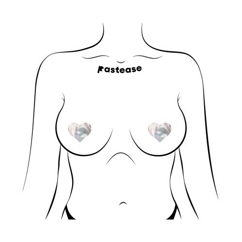 Pastease Holographic Heart Nipple Pasties - 2 Pack