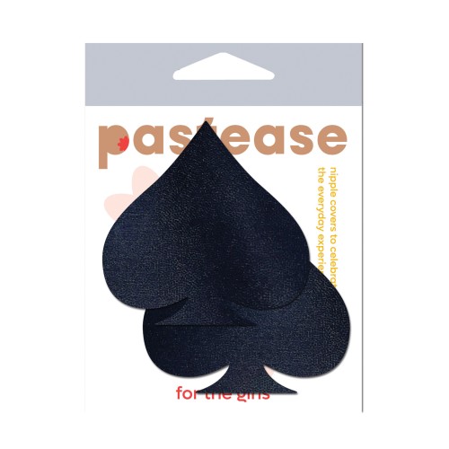 Pastease Liquid Spade Nipple Pasties Black O/S