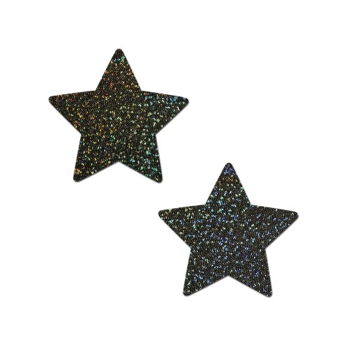 Pastease Premium Glitter Star Black Nipple Pasties